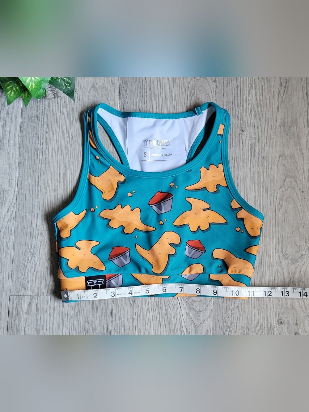 Chicknlegs Nuggets OG Teal & Brown Racerback Sports Bra, Women's Small - Picture 4 of 13